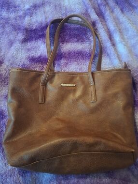 Montana West Brown Faux Leather Tote with Dual Handles & Ample Space